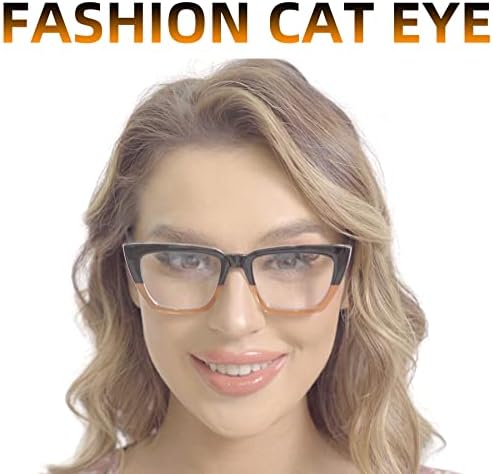 3 Опаковки, Големи очила за четене за жени, нападение от синя светлина, Стилни очила за четене компютърни игри Котешко око, за дами