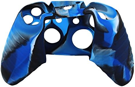 Мек Силиконов Камуфляжный калъф Skque® контролера на Microsoft Xbox One, синьо и черно