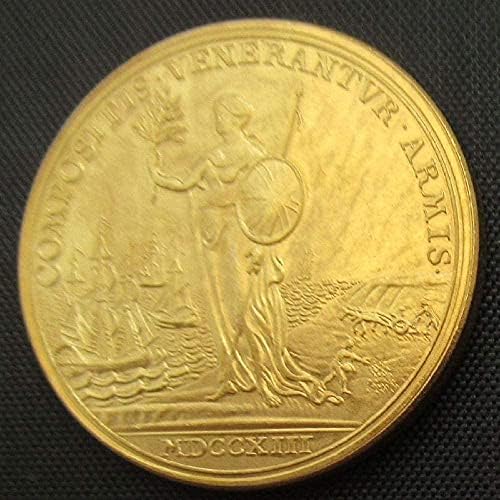 Британските Златни монети 1713 Чуждестранна Копие на Възпоменателни монети, Позлатени
