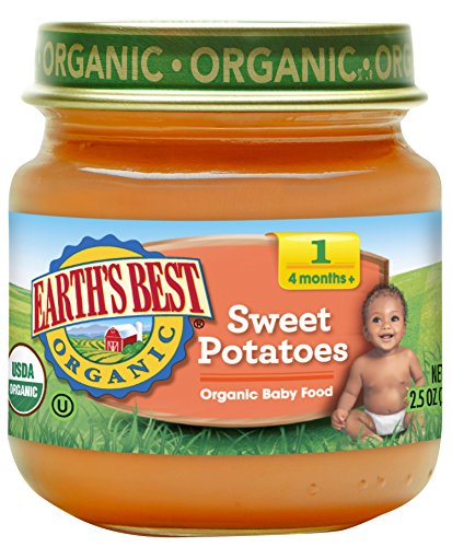 Най-добрата органична Бебешка храна Earth's Stage 1, Сладки Картофи, банка 2,5 грама