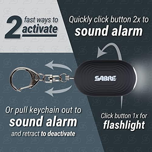 Самостоятелна алармена система SABRE 2-в-1 с led подсветка, персонални сирена за сигурност на 130 db, защелкивающимся на една кука