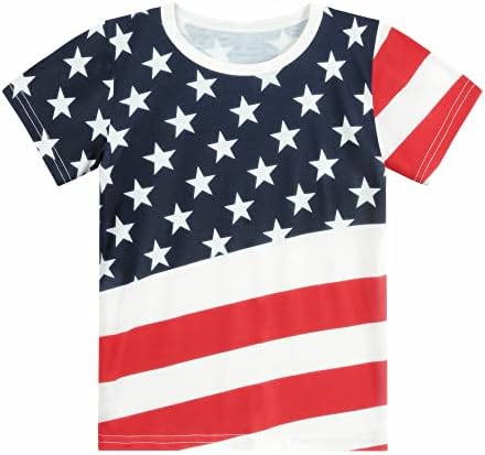 CM-Детска Тениска с американския флаг за малки момчета и Момичета, Тениска на 4 юли, Детски Патриотични Фланелки с къс ръкав на