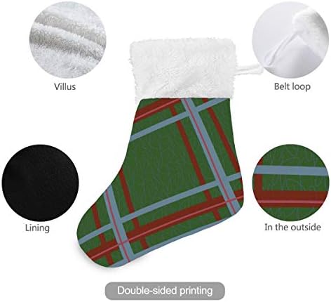 Коледни Чорапи ALAZA, Карирани Фон, Класически Персонализирани Малки Декорации за Отглеждане за Семейни празници, Определени декор