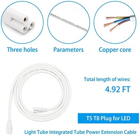 Т5, Т8 Led Двустранен 3-пинов Светлинна кабел, проводник, Тавана лампа, led лампа дневна светлина, кабел с вградена тръба, Соединяемый