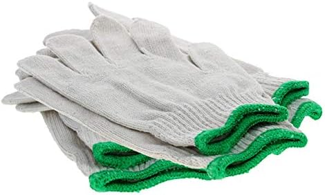 Othmro Бели Ръкавици със синьо ръба на Миещи Ръкавици Памучни Ръкавици 50 г Клас И обикновени Безшевни Ръкавици за работно облекло,