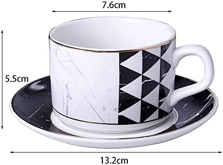Керамични чашата за Кафе С Мрамор геометричен модел, Кафеена Чаша Домашна чаша за следобеден чай, Определени Блюдец, Чаша за кафе