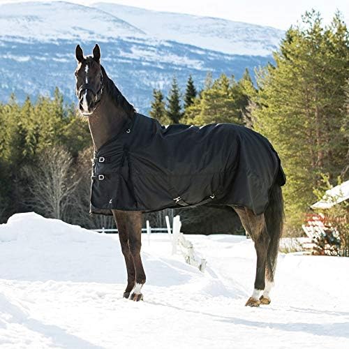 Водонепроницаемое Зимно одеало за езда Horze Nevada Heavy Weight 1200D (пълнител 400 гр.) - Черен - 78 см