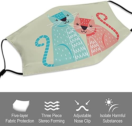 Творчески Прахозащитен Калъфи За Устата Защитно Облекло Тъканни Маска дизайн Сладка Двойка Картина С Животни Котка подарък за Коледа, Хелоуин