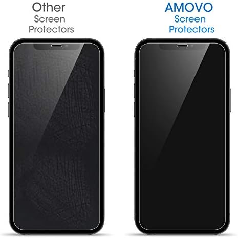 AMOVO е Съвместим с предпазно фолио за екран на iPhone 12 Pro Max [Закалено стъкло] [Удобен калъф] [Защита от надраскване] Ultra