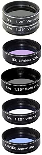 Набор от филтри за телескопа ICE 1.25 6 Филтри с различна Поляризация, LiPoMax, Moon, IR / UV Cut, Оптично Стъкло Jupiter & Wallet
