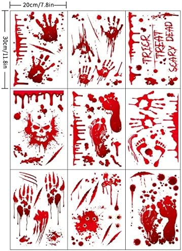 Украса за Хелоуин Осанна Век Гигантски Кървав Отпечатък от ръцете си, 92 бр. и 71 броя, два вида Вратата, капаци, решетки за плакати