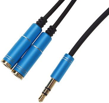 Поръчайте 3,5 мм кабел-сплитер за слушалки между фоно свещи и 2 фоно свещи Син цвят (0,3 М)