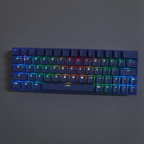 Безжична ръчна Детска клавиатура Yoidesu, синя 64 клавишите, Безжична ръчна клавиатура с RGB подсветка, 3 режима, жичен детска клавиатура