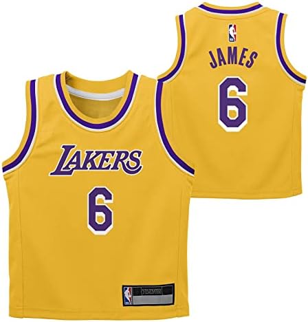 Леброн Джеймс Лос Анджелис Лейкърс в НБА Boys Kids 4-7 Жълта Тениска играч Icon Edition
