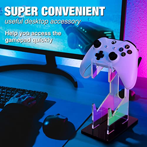 NiHome Дъгата Акрилни 2-Ниво Универсален Гейм контролер, Държач за Слушалка, Поставка за PS5 Xbox ONE Switch, Цветна Поставка за