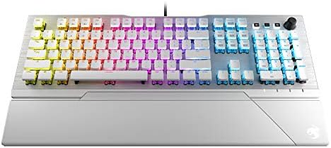 Ръчна детска клавиатура ROCCAT Вулкан 122 Aimo RGB - Кафяви ключове и детска мишката Кейн 202 Aimo RGB - бяла