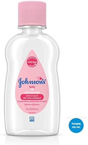 Бебешко олио Johnson ' s, Чисто Минерално масло, за да се предотврати загубата на влага, Хипоалергичен, Оригинално, 3 ет. унция