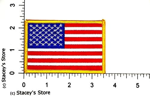 Нашивка с Флага на САЩ, на Бродирани Златен Кант, Апликация с Флага на сащ, Нашивка Със Златен Кант, знамето на Съединените американски
