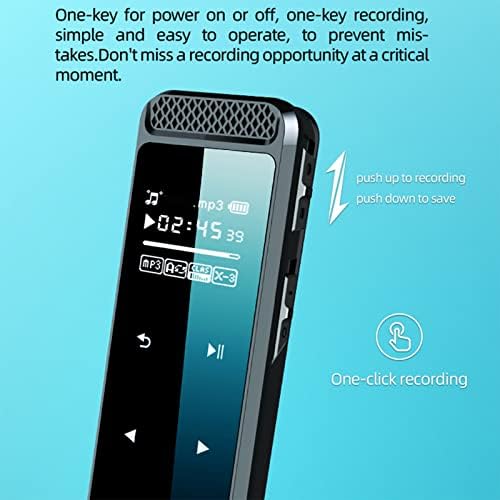 Цифров Диктофон Delarsy с Възпроизвеждане на гласова бележка за Лекции Срещи Интервю Мини Аудиомагнитофон USB Зареждане на MP3 PF8
