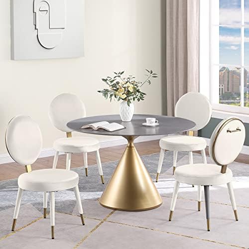 Трапезария стол Morden Fort, комплект от 2 модерни луксозни страничните столове с мека тапицерия за столова, кухня, ресторант –