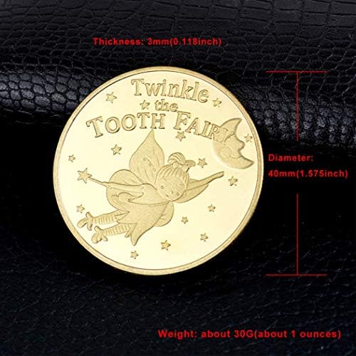 wootall Златна Монета с Анимационни Зъбната Фея, Възпоменателна Монета, Детска Медал За Смяна на зъбите, Подарък-Монета Скитник,