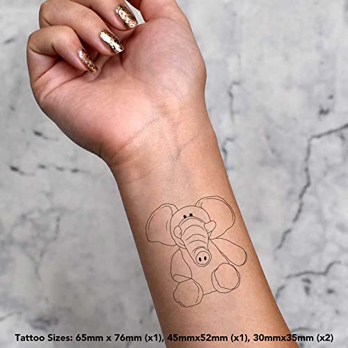 Временни татуировки Azeeda 4 x Плюшено слон (TO00058458)