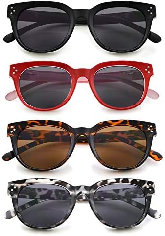 Eyekepper 4 опаковки Бифокальных точки за жени, Четете под Слънцето, Стилни Бифокални очила за четене с Тъмни лещи + 3,00
