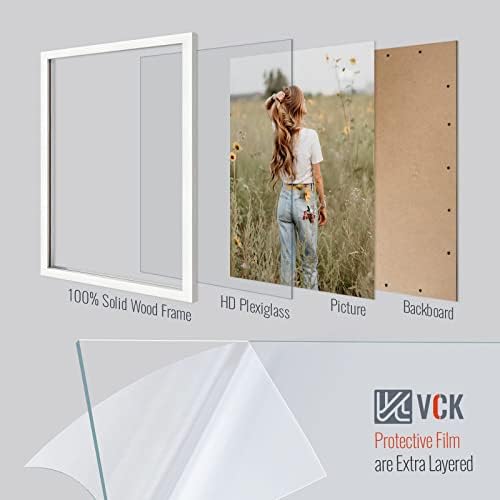 Рамка за плакат VCK 20x28, Определени от 3 - те Бели Текстурирани Изключителни рамка за снимки от масивно дърво, се използват За