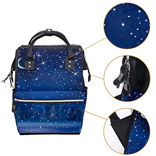 Чанти-Тоут за Памперси с Изображение на Звездното Небе, Раница за Майките, по-Голямата Голям Чанта за Памперси, Пътна Чанта за Грижа