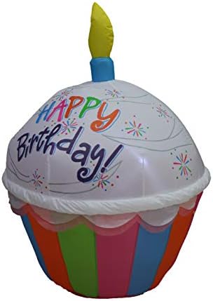 Сладък Надуваем Cupcake честит Рожден Ден на височина 4 Фута със Свещ, Надувное Вечер, Украса за парти на Открито, за Начало на