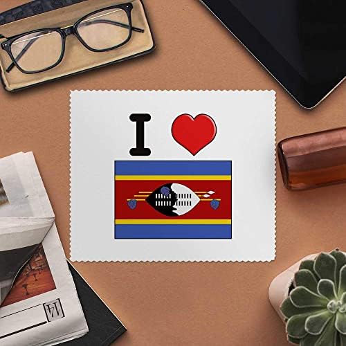 Azeeda 2 x Кърпички за почистване на лещи и очила от микрофибър Аз обичам Свазиленд (LC00017927)