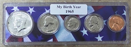1965-5 Година на раждане монети , монтирани в держателе на американското Без лечение
