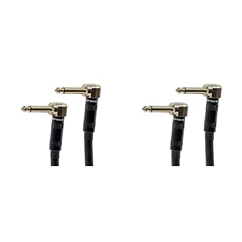 Monoprice Premier Series 1/4 инча (TS) Правоъгълни съединители за правоъгълен щепсела 16AWG аудио кабел Кабел - 6 Метра - Черен