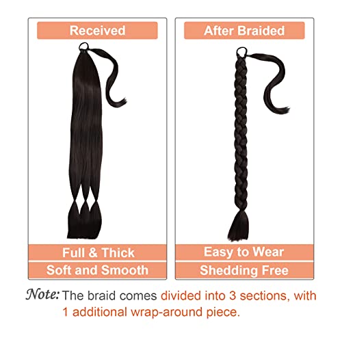 CHARSUN За Удължаване на косата във формата на Плетеного на опашката с дължина 32 инча за жените, Права на Опаковки За Удължаване