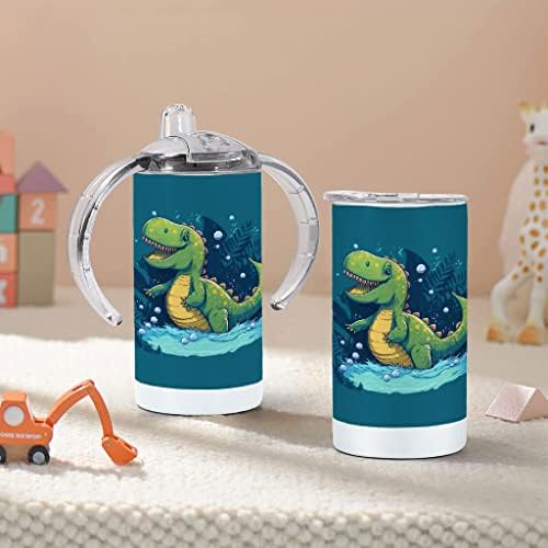 Мультяшная Чаша за Потягивания с Динозавром - Сладък Kawaii Baby Sippy Cup - Тема Чаша За Потягивания