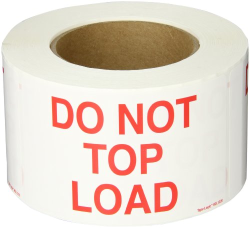 Aviditi Tape Logic 3 x 5, Червено-бяла на предупредителен етикет да Не се качите на върха, за транспортиране, преработка, опаковане