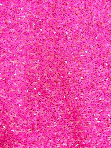 Пайети Stephanie ЯРКО Розов цвят припокриване на Черна Еластична нежната тъкан by The Yard за Халати, дрехи, Костюми, Diy - 10185