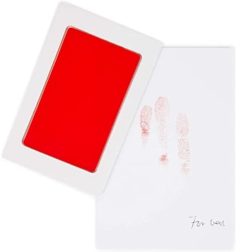 Комплект за отпечатъци от детски ръце и крака, 4 Подложки с Червено Мастило, 10 Картички с отпечатъци (14 броя)