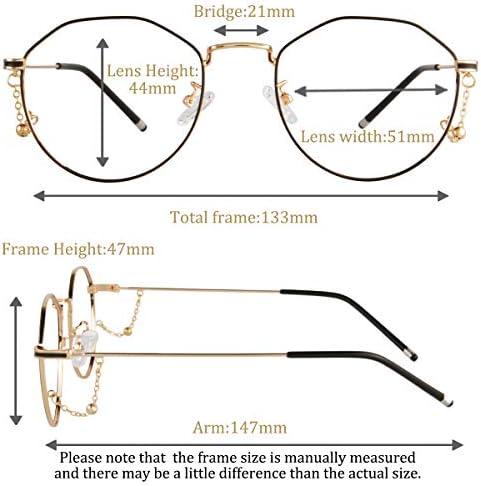 Метални очила в метални рамки SHINU с веригата, блокиране на синя светлина, Прогресивно многофокусные Компютърни Оптични Очила за четене-6839 (черни, антисиние нагоре 1,