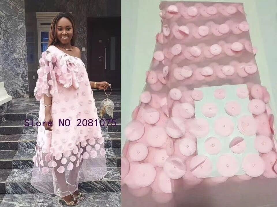 Mahacraft 3D Апликация Африканска Лейси Плат Френска Чиста Бродерия Тюлевая Лейси Плат за Нигерийски Сватбена рокля Лейси Плат за Младоженци Цвят Сватбена рокля 2695