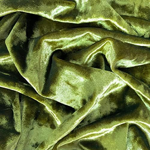 Саманта Маслинено-зелена еластична полиестерна кадифе плат от жатого материал by The Yard за бантов, греди на темето. Главоболие,