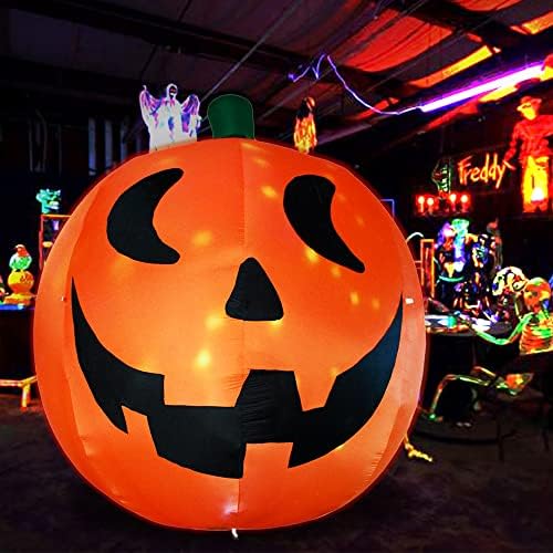 AJY 10 Фута Хелоуин Надуваема Гигантска Тиква с Вградени светодиоди Надуваеми Надуваеми изделия за парти в чест на Хелоуин В Закрито