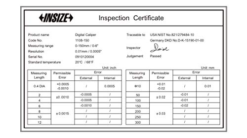 Штангенциркуль с циферблат INSIZE 1311-6, 0-6, Класификация 001