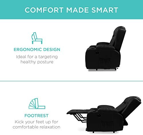 Стоки Best Choice на Един стол с възможност за сгъване на облегалката с електрически люк, Регулируем Мебели за гърба, Кръста, Краката