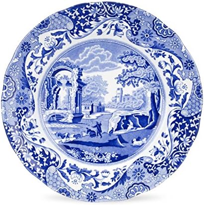 Италиански Трапезни чинии Spode Blue | Комплект от 4/9 инча | От фаянс | Чиния за вечеря, Салати и Предястия | Сервировочная чиния