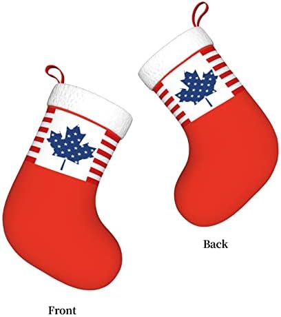 Cutedwarf Американски и Канадски Флаг за Приятелство Коледен Отглеждане на Коледни Празнични Украси Камина, Окачен на Стелката 18