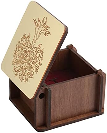 Дървена кутия за пръстени Lucce за сватбената церемония с малка коробочкой за годежни пръстени - Златен Огледален ефект, Модел Дървото