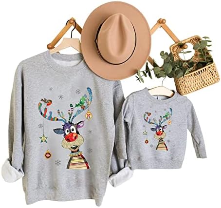 Пуловер DIYAGO с дълъг ръкав Мама и аз, Коледен Семеен Пуловер, Семеен Комплект Забавни Празнични Блузи, Тениски, Еднакви Комплекти