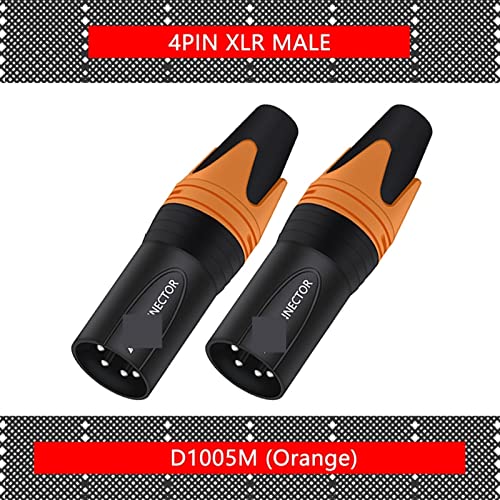 BASNI 4 Pin X L R Мъжки/женски за кабел M I C Конектор за кабели с 4-щифта XLR мъжки Жак за микрофон 56 бр. (Цвят: 56xM 4P оранжево)