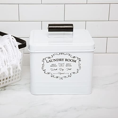 Контейнер за прах за пране Nine Royal Титуляр за сушилни листа - Кутия за съхранение на бельо в пералня - Декор пране в фермерска